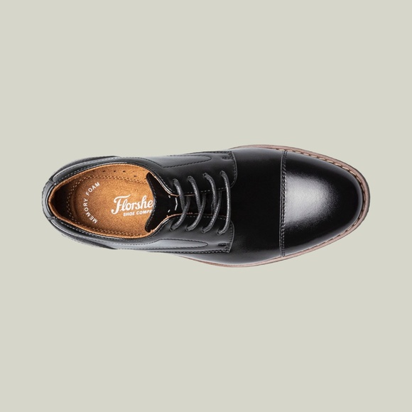 Juniors Florsheim Rucci Cap Toe Oxford in Black. 16687 001 - Picture 3 of 6